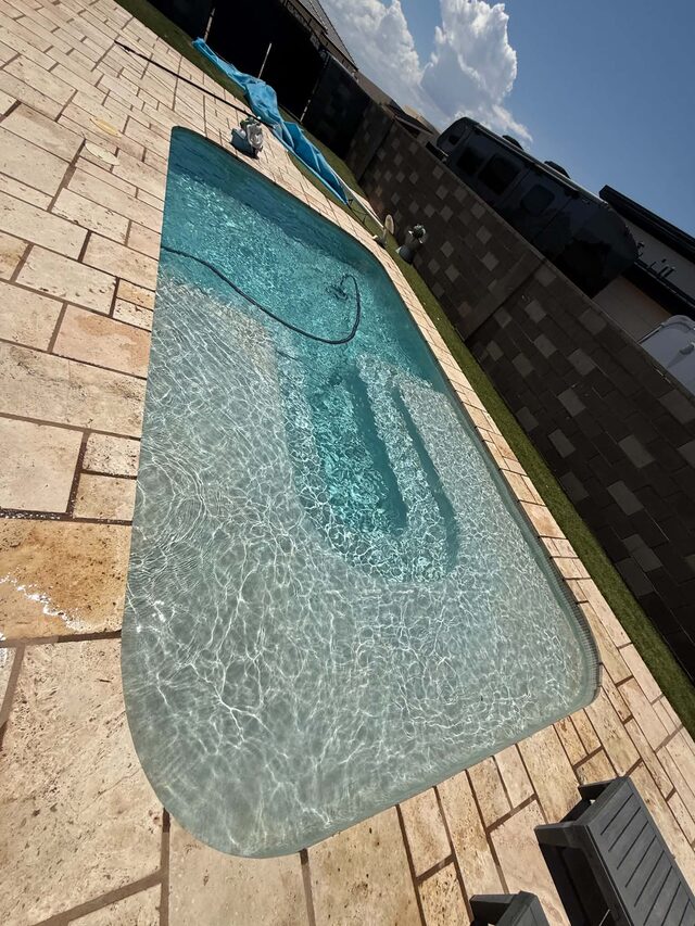 The same pool refilled with crystal clear water