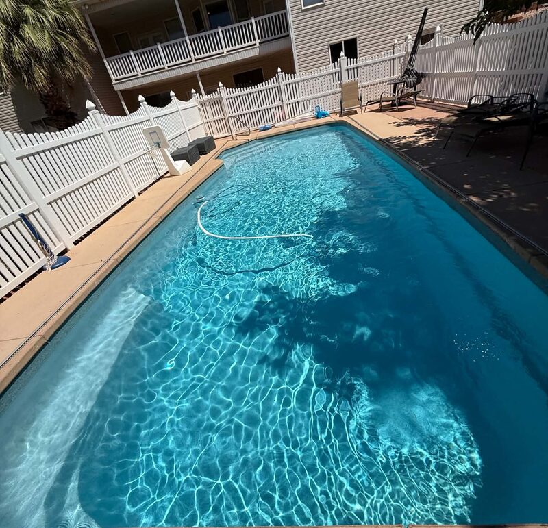 Crystal clear pool after professional pool service in Santa Clara, Utah